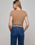 Brynlee Scoopneck Tee Cinnamon Swirl Tops - Tees L'Agence