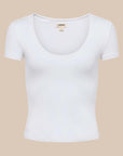Brynlee Scoopneck Tee White