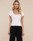 Brynlee Scoopneck Tee White