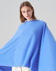Pure Cashmere Travel Wrap Azure Blue Scarves Pissenlit
