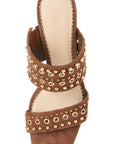 Sutton Mixed Hardware Dark Sepia Pumps - Low Cinq A Sept