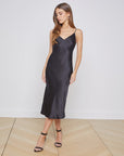 Jodie Silk Slip Dress Black Dresses - Midi L'Agence