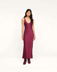 Akıya Satin Maxi Dress Merlot Red Dresses - Maxi L'Agence
