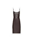Halia Vegan Leather Dress Coffee Bean Dresses - Midi L'Agence