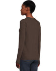 Long Sleeve Bias Crewneck Espresso Tops - Tees Lilla P