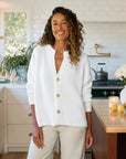 Montecito Cardigan White Sweater - Cardigans Frank & Eileen