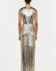 Felicity Gown with Bow Tie Gold Multi Dresses - Maxi Simkhai