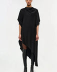 Sadia Satin Cape Mini Dress Black Dresses - Short Simkhai