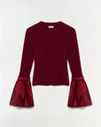 Agata Taffeta Knit Top Oxblood Tops - Blouses Simkhai