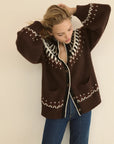 Hue Cardigan Brun Aberdeen Fair Isle