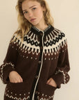 Hue Cardigan Brun Aberdeen Fair Isle Sweater - Cardigans Doen