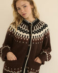 Hue Cardigan Brun Aberdeen Fair Isle