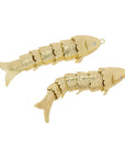 Large Twirling Fish Charm Gold Jewelry JP Jewels