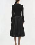 Kenlie Taffeta Knit Midi Dress Black Dresses - Midi Simkhai