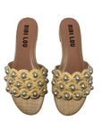 Katie Sandal Natural Raffia/Pearls Sandals - Flat Sandals Bibi Lou