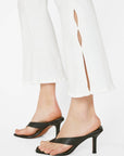 Le Crop Flare Mini Slits Blanc Denim - Flare & Wide Leg Frame 