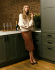 Mulberry Lace Midi Skirt Copper Skirts - Midi Cartolina