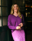 Caden Cashmere Sweater Orchid Purple Sweater - V-Neck Cartolina