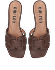 Holly Flat Kid Leather Marron Sandals - Flat Sandals Bibi Lou