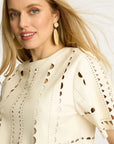 Anisa Top Antique White Vegan Leather Tops - Blouses Caballero