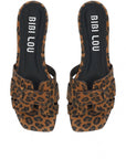Holly Flat Suede Leopard Sandals - Flat Sandals Bibi Lou