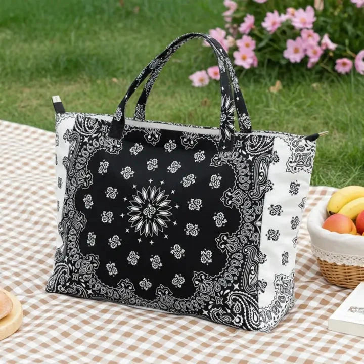 Bailey Bandana Tote Black/White – Peter Kate