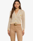 Blanca Sequin Cardigan Natural Multi/ Gold Sweater - Cardigans L'Agence