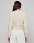 Una Knit Cardigan Ivory/Gold Lurex Multi Sweater - Cardigans L'Agence