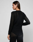 Orla Pointelle Knit Top Black Sweater - Cardigans L'Agence
