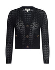 Orla Pointelle Knit Top Black Sweater - Cardigans L'Agence