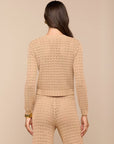 Orla Pointelle Knit Top Light Cappuccino Sweater - Cardigans L'Agence