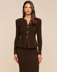 Melissa Knit Cardigan Brown/Gold Sweater - Cardigans L'Agence