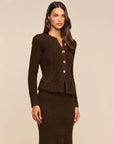 Melissa Knit Cardigan Brown/Gold