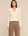 Ariadne Mixed Stitch Cardigan Ecru/Natural Multi Sweater - Cardigans L'Agence
