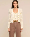 Ariadne Mixed Stitch Cardigan Ecru/Natural Multi Sweater - Cardigans L'Agence