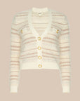 Ariadne Mixed Stitch Cardigan Ecru/Natural Multi Sweater - Cardigans L'Agence