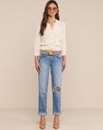 Darcy Cable Stitch Cardigan Ivory Sweater - Cardigans L'Agence