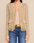 Mireille Fringe Cardigan Natural Jackets - Blazers L'Agence