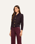 Morrigan Cardigan Dark Java/Black/Burgundy