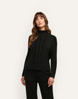 Sandrina Cable Turtleneck Black Sweater - Turtleneck L'Agence