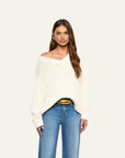 Paxton Oversized V-Neck Sweater Ivory Sweater - V-Neck L'Agence
