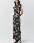 Acacia Draped Midi Dress Black Multi Dresses - Midi Simkhai