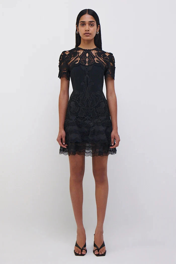 Paislee Lace Cocktail Dress Black – Peter Kate