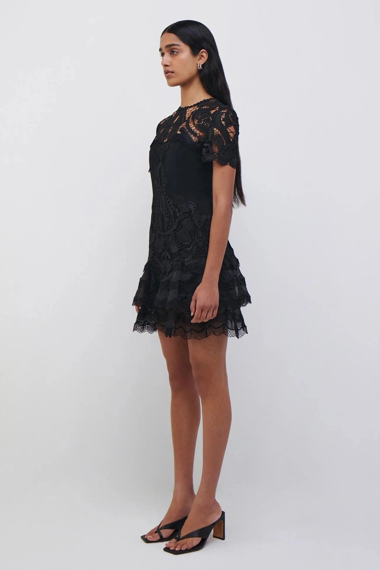black lace dress short Paislee Lace Cocktail Dress Black – Peter Kate