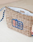 Mini Woven Wristlet Pouch Embroidered Sardine Can