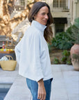 Gabi Popover Shirt Linen French Blue Tops - Blouses Frank & Eileen