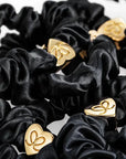 Black/Gold Silk Scrunchie & Stud Bangle Set Beauty & Hair By Eloise