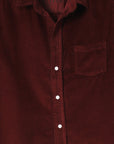 Barry Tailored Button Up Shirt Maroon Corduroy Tops - Button Down Frank & Eileen