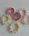Textured Seamless Pearl Hair Ties Pink Beauty & Hair Adorro