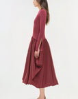 Kenlie Taffeta Knit Midi Dress Cranberry Dresses - Midi Simkhai